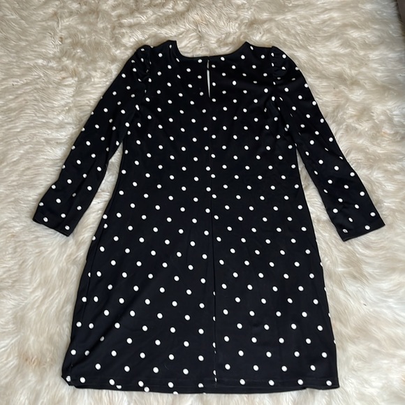 Old Navy Size small black and white polka dot long sleeved MIDI dress - Picture 5 of 7